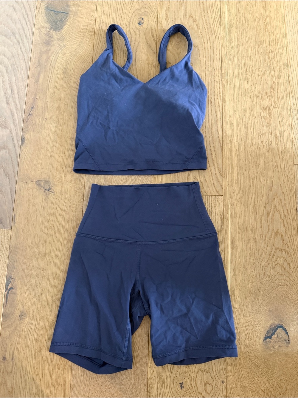 lululemon athletica dusty purple Align Sports top & High-Waist Bike Shorts